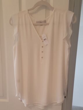 Nwt Loft Shell Blouse Top Cream Medium